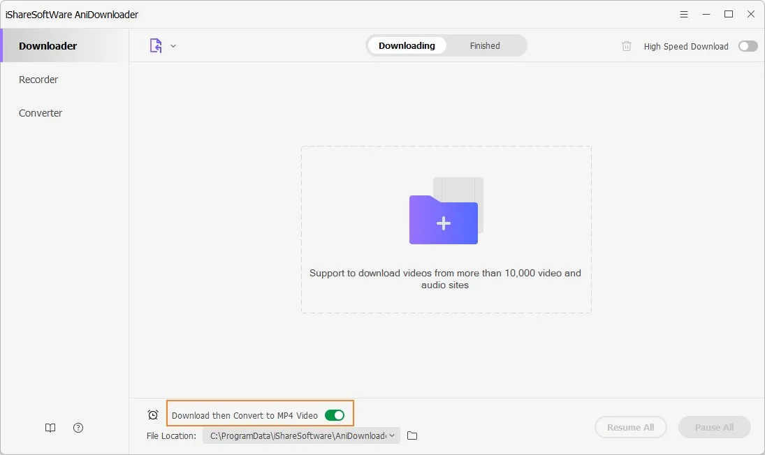 How Download then Convert to Any Format in One Click - Switch on Download then Convert Mode